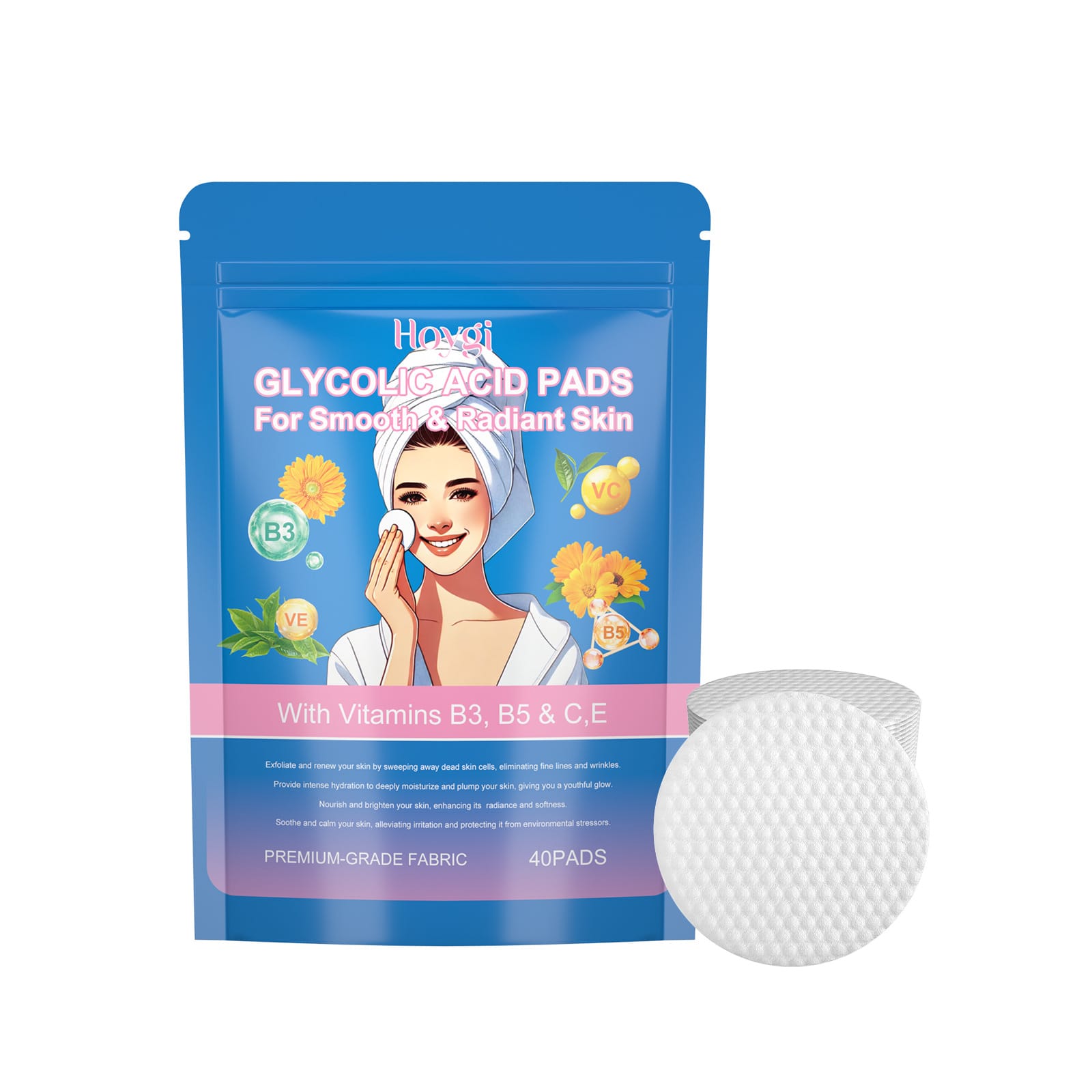 glycolic acid skin rejuvenation cotton cloth deep cleansing of facial skin - Glycolic Acid Skin Rejuvenation Cotton Cloth Deep Cleansing Of Facial Skin 40pads