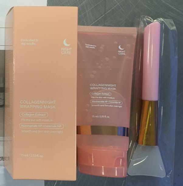 face night mask collagen wrapping mask natural ingredients firming elasticity & hydration anti-wrinkle for skin care - Face Night Mask Collagen Wrapping Mask Natural Ingredients Firming Elasticity & Hydration Anti - wrinkle For Skin Care 75ml Suit With 1 Brush