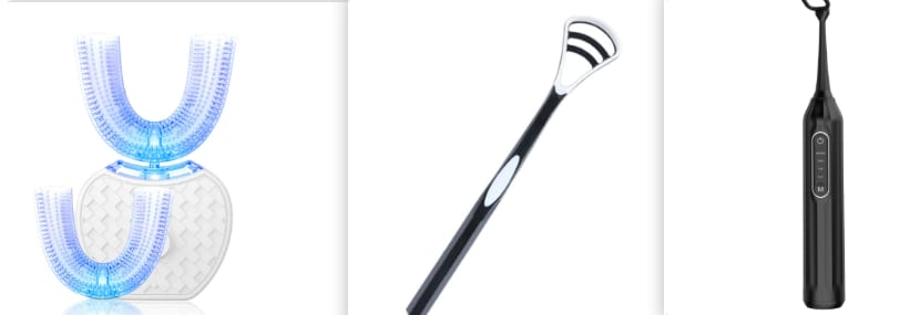 360 degrees intelligent automatic electric toothbrush waterproof u type tooth brush whitening blue light usb charging - 360 Degrees Intelligent Automatic Electric Toothbrush Waterproof U Type Tooth Brush Whitening Blue Light USB Charging Set1