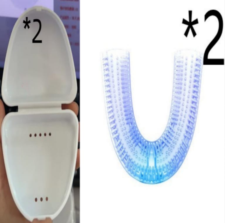 360 degrees intelligent automatic electric toothbrush waterproof u type tooth brush whitening blue light usb charging - 360 Degrees Intelligent Automatic Electric Toothbrush Waterproof U Type Tooth Brush Whitening Blue Light USB Charging Set7