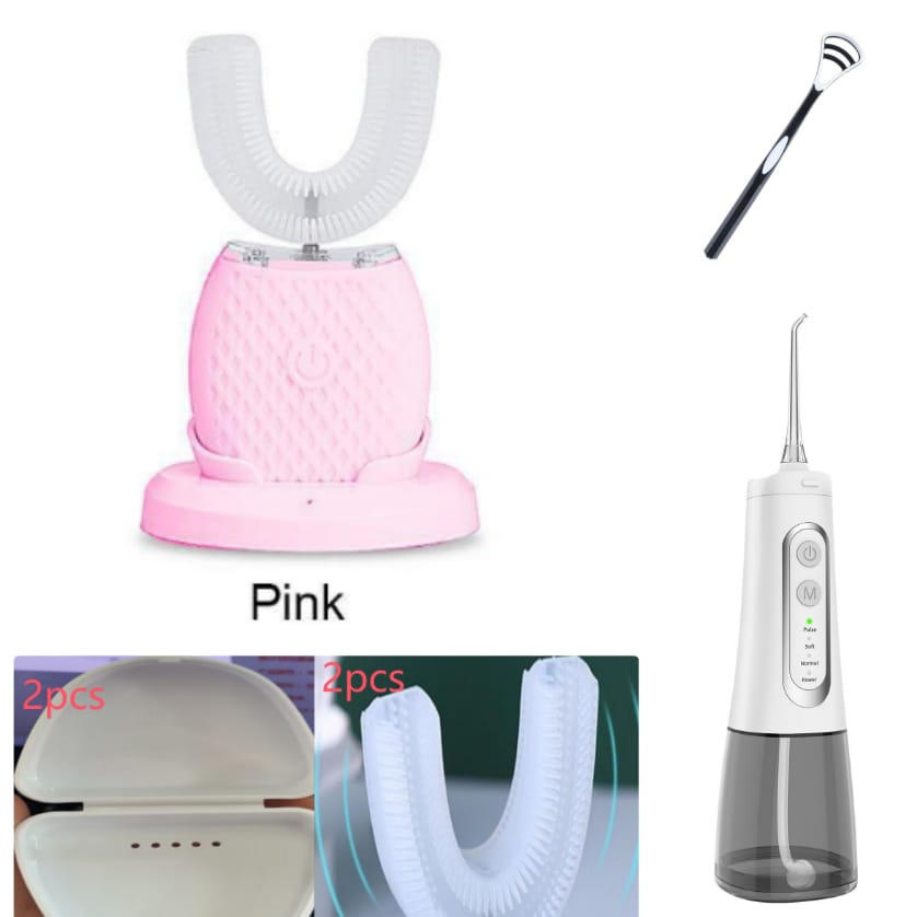 360 degrees intelligent automatic electric toothbrush waterproof u type tooth brush whitening blue light usb charging - 360 Degrees Intelligent Automatic Electric Toothbrush Waterproof U Type Tooth Brush Whitening Blue Light USB Charging Set8