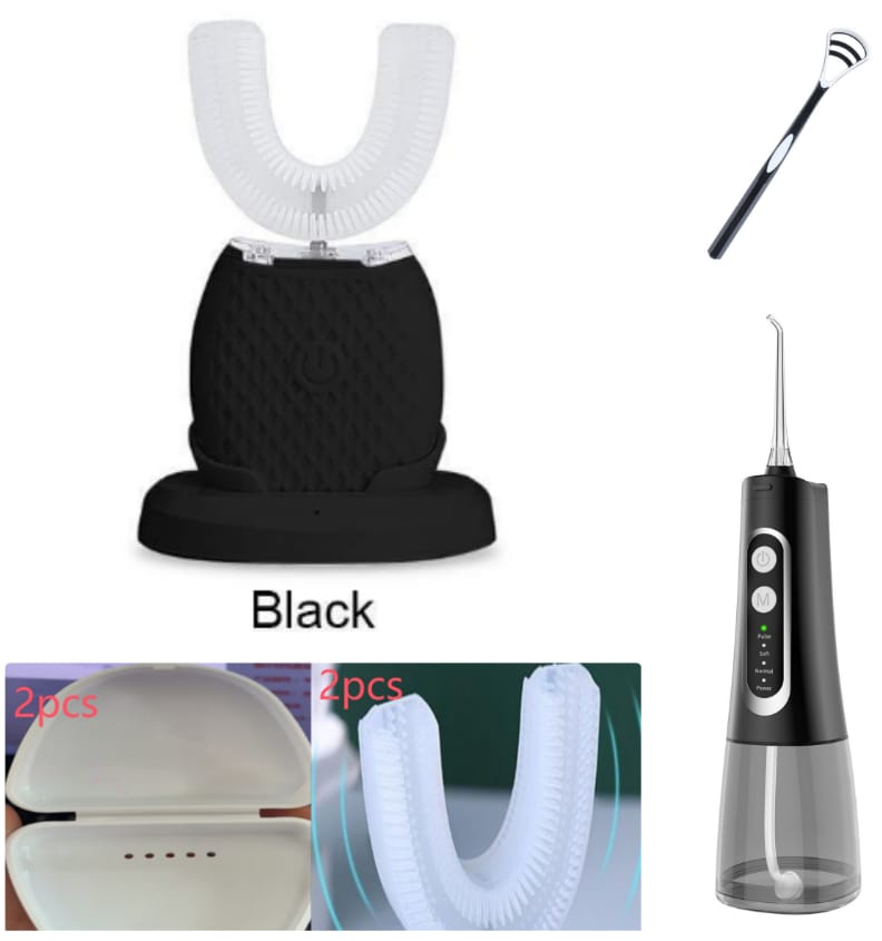 360 degrees intelligent automatic electric toothbrush waterproof u type tooth brush whitening blue light usb charging - 360 Degrees Intelligent Automatic Electric Toothbrush Waterproof U Type Tooth Brush Whitening Blue Light USB Charging Set11