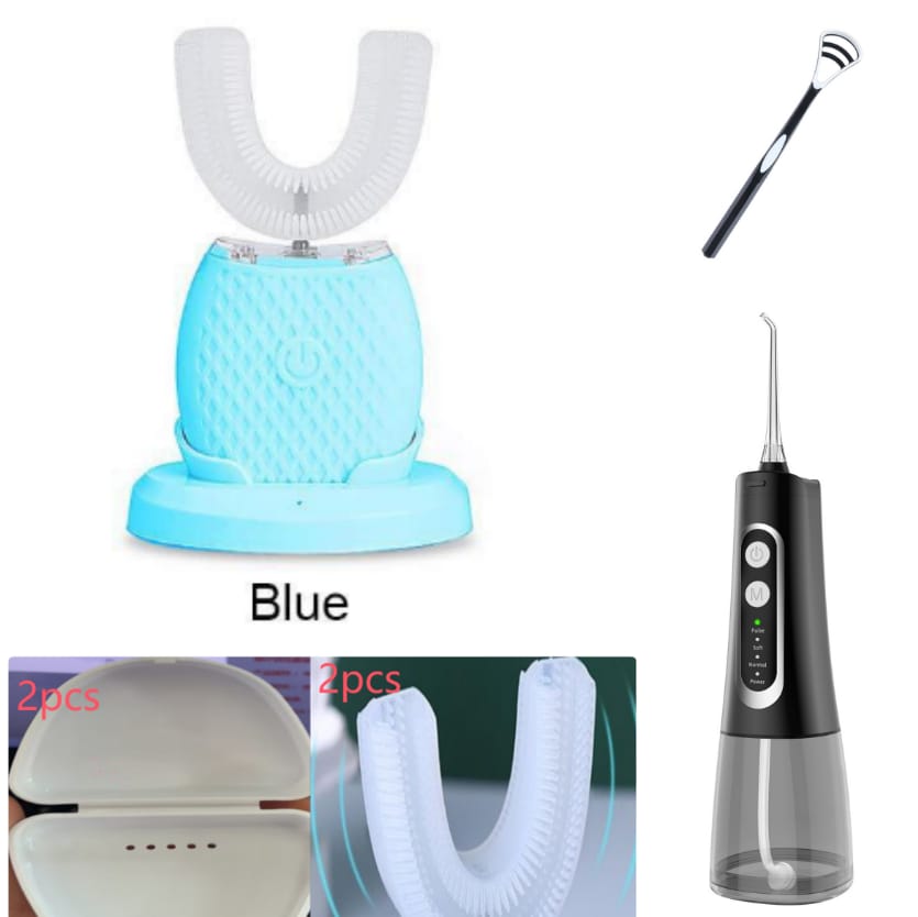 360 degrees intelligent automatic electric toothbrush waterproof u type tooth brush whitening blue light usb charging - 360 Degrees Intelligent Automatic Electric Toothbrush Waterproof U Type Tooth Brush Whitening Blue Light USB Charging Set9